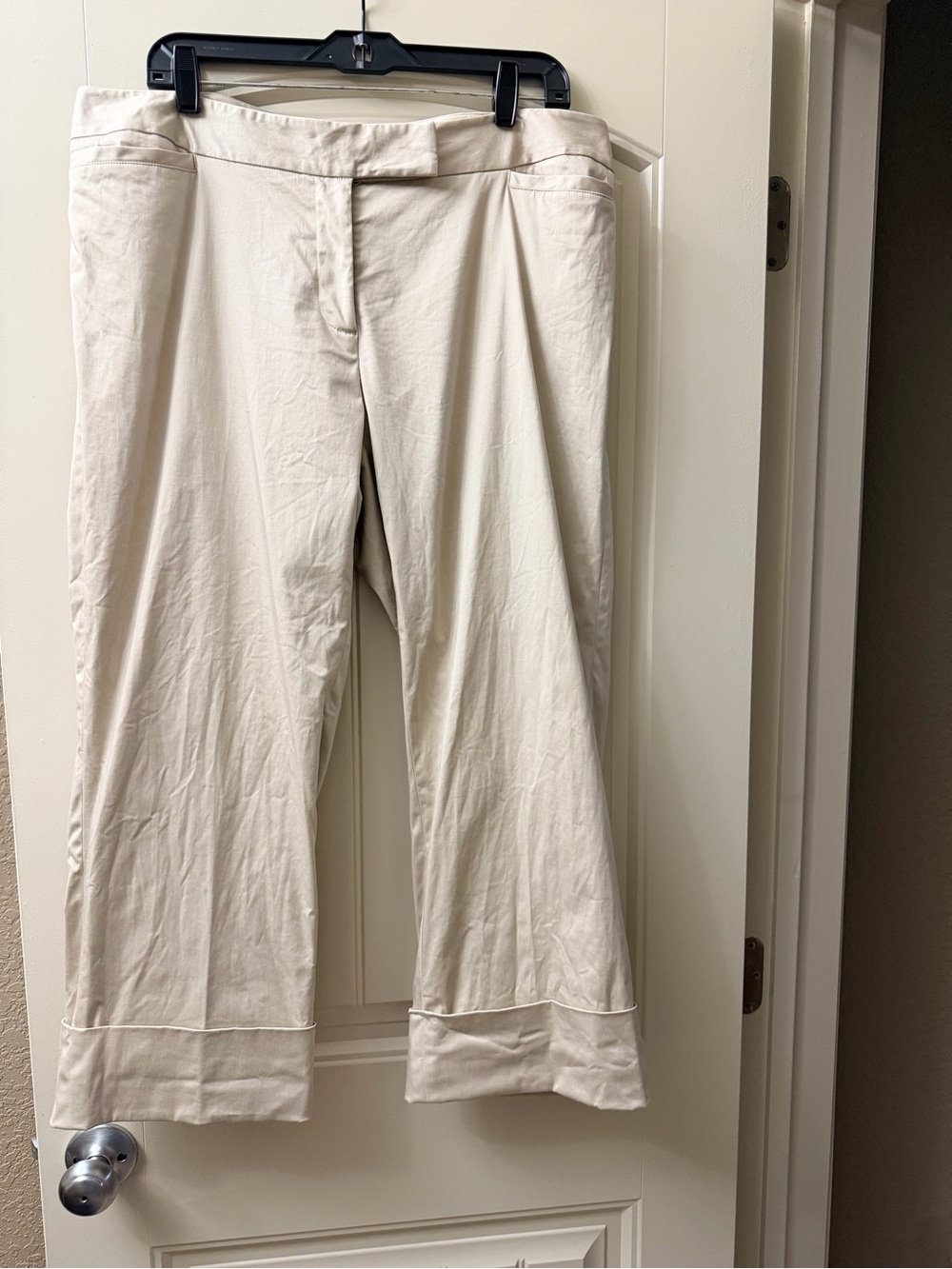 Lane Bryant Wide Cuffed cropped khaki pants